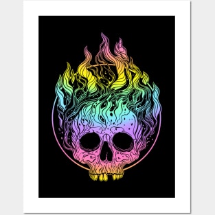 Skull on Fire Posters and Art